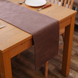 Soft Caddice - Camino de mesa de lino sintético de 2 piezas en 1 para cenas familiares o reuniones, fiestas en interiores o exteriores, uso diario (12 x 72, asientos 4-6 personas), café