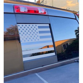 Xinghe for Dodge Ram 2009 to 2024, American Flag Decals Stickers for Truck Back Middle Window, Matte Black USA Flag Decal