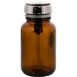 MENDA 35315 Amber Glass Dispensing Bottle with Stainless Steel One-Touch Pump, 4oz Capacity