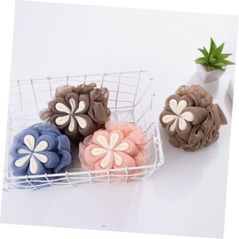 Mikinona 3Pcs Supple Bath Loofah Sponges for Home Use with Lanyard Design Exfoliating Bathing Tools for Smooth Skin Random Color Convenient Storage Random Color