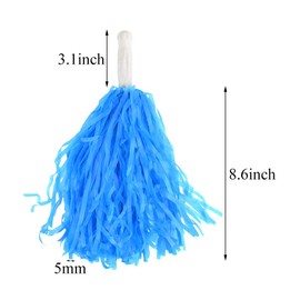 baotongle 12 pcs Cheerleading Pom Poms Hand Flowers Cheerleader Pompoms Sports Dance Cheer Plastic Pom Pom for Sports Team Spirit Cheering Ball Dance Fancy Dress Night Party (Blue, 20Gram)