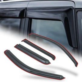 M-AUTO Window Visor Shade Compatible with 02-04 Dodge Dakota Quad Cab, Tape-On (in-Channel) Rain Guards Shields, 4 PCs