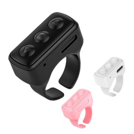 Universal Scrolling Ring Remote Page Turner Wireless Finger Scroller Camera Video Record - Black