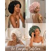 YANIBEST Extra Large Satin Shower Cap Waterproof Reusable Cap for