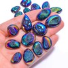 Gemkora 3 to 5pcs, 50 carats Green-Purple Titanium Drusy Gemstone
