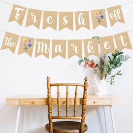 Floral Fresh Off The Market Banner Garland Bridal Shower Décor for Shes Off The Market Farmers Bachelorette Party Decorations