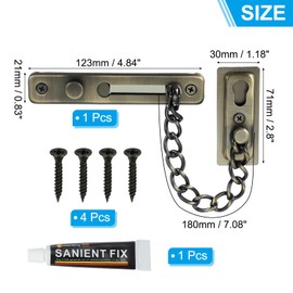 MECCANIXITY MECCANIXITY Door Chain Lock, Door Guard Lock Latch Door with Chain Latch Security Front Doors Inside Doors with 4 Pcs Screws for Home Bedroom Hotel Apartment, Dark Green