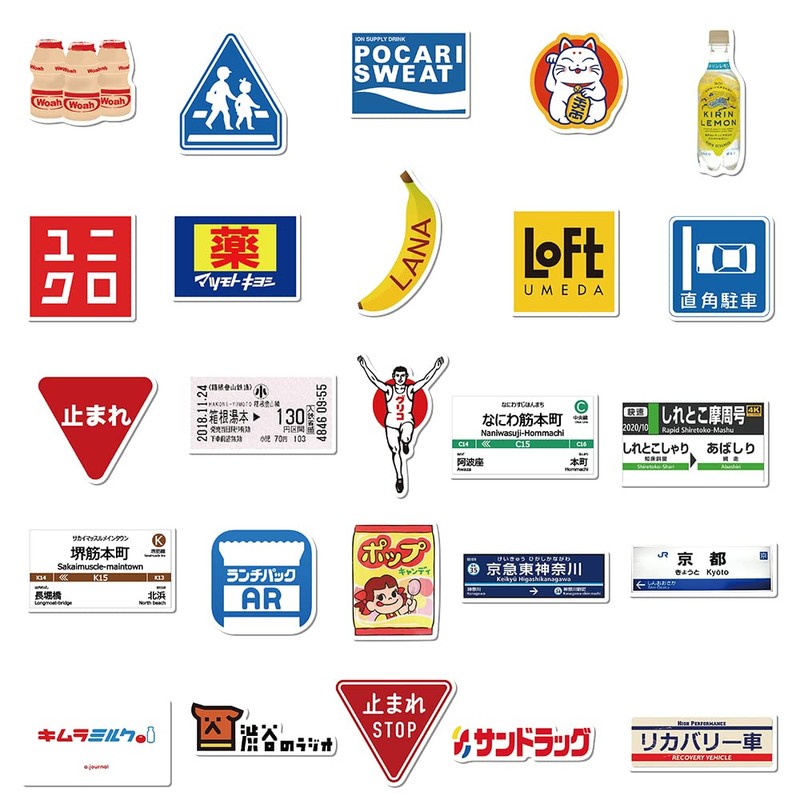 Set of 50 Waterproof Indicator Stickers, Suitable for Suitcases, Motorcycles,