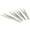 Fdit 4PCS Stainless Steel Straight & Curves Tweezer Tips Set,