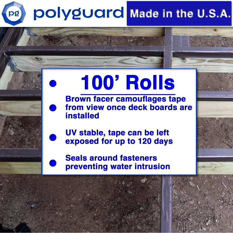 POLYGUARD Poly Wall - Rot Shield Joist Tape for Decking,