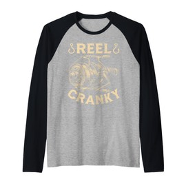 Crankbait Fishing Lure Cranky present for Fishing Lovers Raglan Baseball Tee