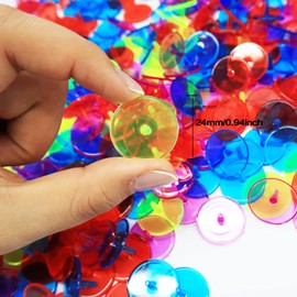 VEASAERS Golf Ball Markers Bulk 50/100/150 Pcs Position Marker Multicolor Transparent Plastic 25mm Flat Round Golf Mark Accessories (50Pcs-Colorful)