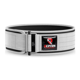 Self Locking Weightlifting Belt - Weight Lifting Belt for Functional Fitness Training, Nylon Belt for Bodybuilding Power lifting Olympic Lifting Athletes - Deadlift Training Belt (Small, White)