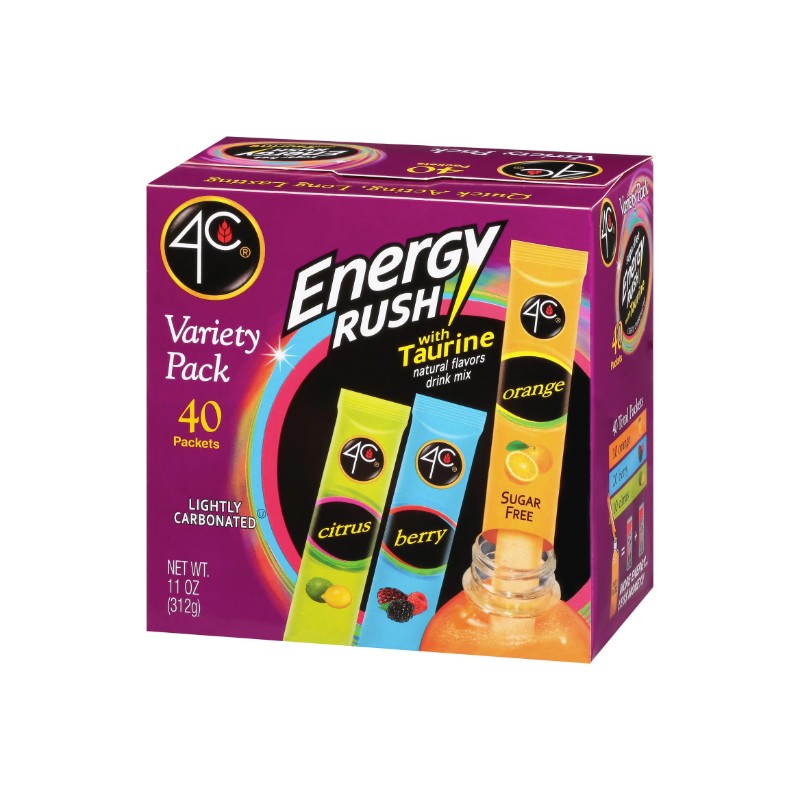 4C Energy Rush Stix Flavored Drink Concentrate 40 Count Pack