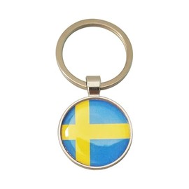 FRACTAL CREATION France Italy Sweden Germany America Japan British Flag Keychain Key Ring Key Tag Accessories, Sweden