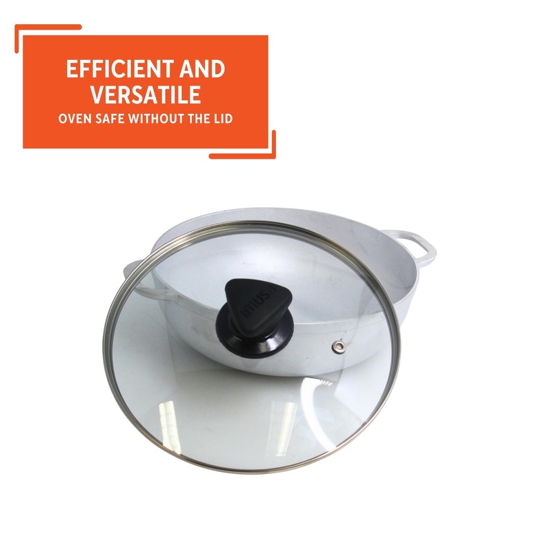 IMUSA Caldero Stock Pot with Glass Lid 4.3QT, 26cm, Cast