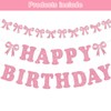Pink Bow Party Decorations Bow Banners Hanging Swirls Cute Pink