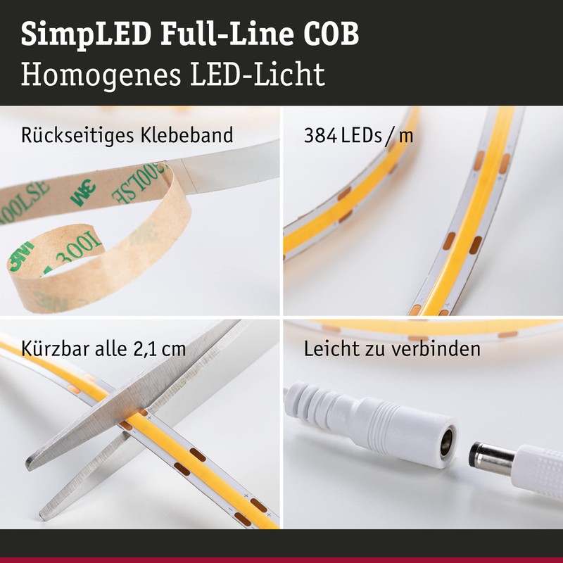 Paulmann 78862 SimpLED LED Strip Full-Line COB Complete Set 3