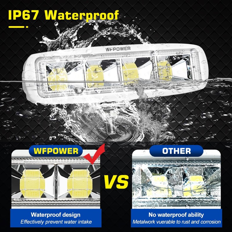 WFPOWER LED Spreader Lights for Boat, 6.3inch 2 Pack 72W