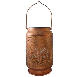 Solar Bird Light Outdoor Waterproof LED Garden Light, Women's Holiday Gift, with Hollow Iron Art, Retro Lawn Landscape Projection Light, Used for Courtyard Decoration (Waxwing Bird)