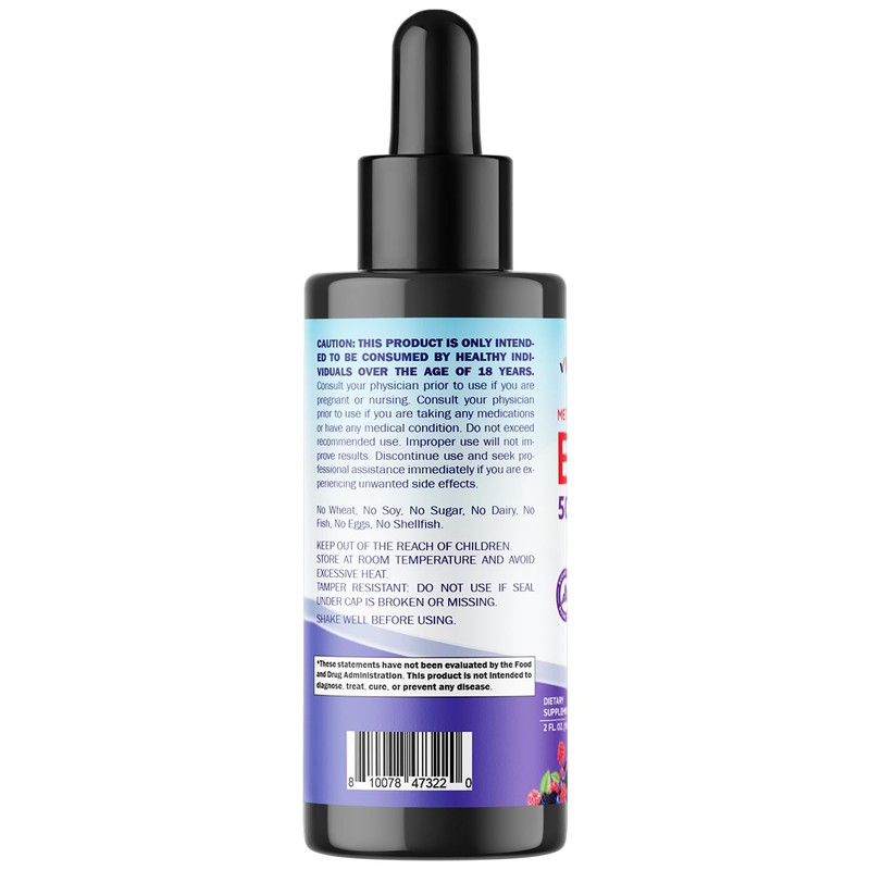 Vitamatic Fast-Acting Liquid Vitamin B12 – 5000 mcg Methylcobalamin –