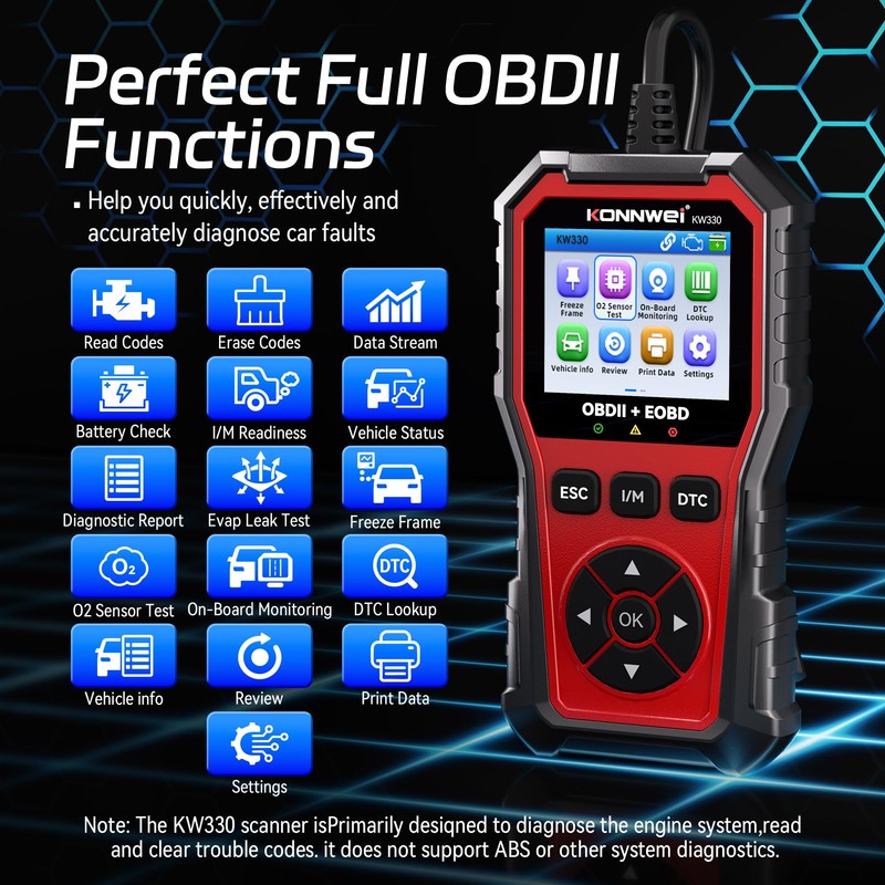 KONNWEI OBD2 Scanner Diagnostic Tool KW330, Check Engine Code Reader