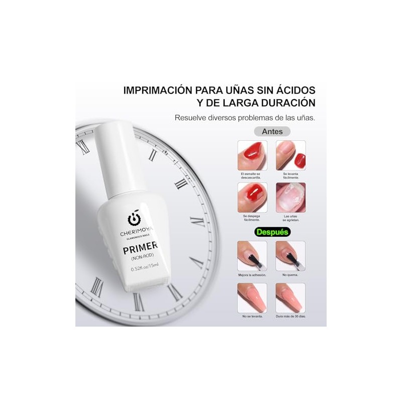 CHERIMOYA Primer Sin Ácido 15ML,Preparador de Uñas Profesional