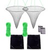 2-Pack Foldable Fishing Drop Nets - Soft Steel Hoop &