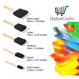 Foam Brush Foam Brushes Paint Sponges Paint Pads Sponge Brush Sponge Paint Brushes for Acrylics Painting Decorating Varnish Staining Wooden Handles 5 Mixed Set (5 Assorted Size Foam Brushes - 1 Pack)