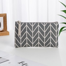 4 Pieces Canvas Cosmetic Bag Cosmetic Bag Zipper Canvas Bags for Cosmetic Storage Travel Accessories Headphones and Change, colour, No