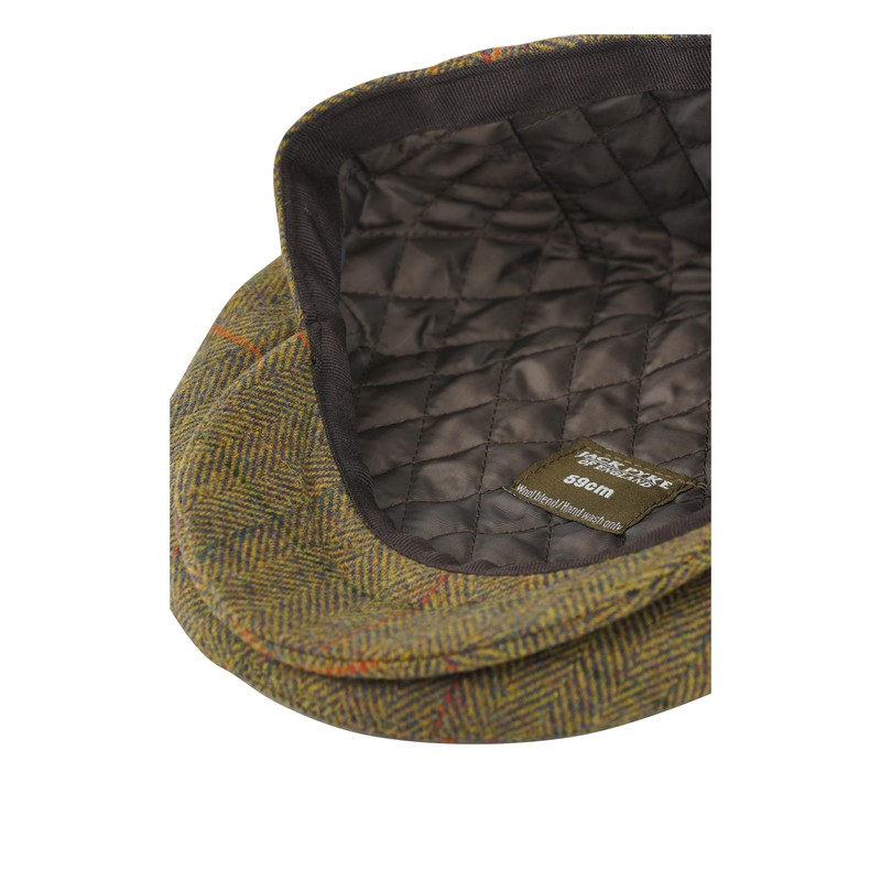JACK PYKE Junior Wool Blend Flat Cap Tweed Brown L/XL