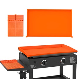 KBISHTIE 28" Upgraded Silicone Griddle Mat for Blackstone, Include 16" Griddle Accessories, Silicone Grill Mat for All Season Cooking, Full Coverage Food Grade Silicone Grill Cover, Orange