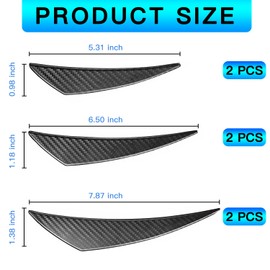 Arwrilt 6 PCS Car Bumper Spoiler Canards Kit, Self-Adhesive Front Bumper Lip Splitter, Auto Body Anti-Scratch Diffuser Spoilers Decoration, Universal Cars Modification Body Kit (Carbon Fiber Black)