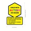 Child with Autism On Board Sticker,5pcs 4x5.54 inch Autistic Child