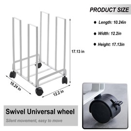 BFECGDXT Carton Storage Rack, Portable Carton Stand with Wheels, Cardboard Storage Carton Cart for Home Warehouse and Supermarket (Black, 10.24x12.2x17.13in)