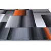 Modern Geometric Abstract Boxes Squares Orange Grey Black Carpet Bedroom