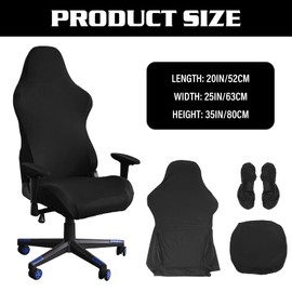Nizirioo Gaming Chair Cover Office Chair Cover Chair Covers Black Stretchy Chair Cover Seat Cover Office Chair Gaming Chair Covers for Computer Gaming Chair Racing Style Office Chair (Black)