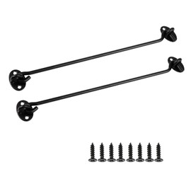 BMYUK 2PCS Hook and Eye Latch Stainless Steel Gate Hook Cabin Hooks for Sliding Door Bedroom Bathroom Windows Gates Black (10 inch)