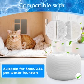 12 Set Cat Water Fountain Filter Replacement - Compatible With 84oz/2.5L Automatic Pet Fountain for Dogs (Includes 18 Foam/Sponge Mufflers)