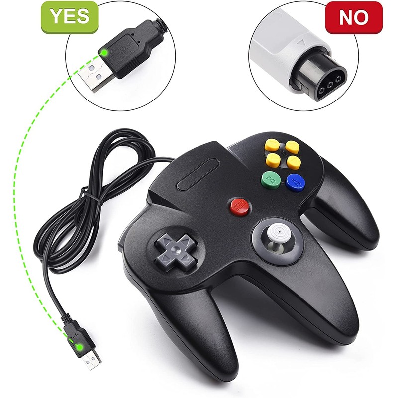Wired USB N64 Controller, FISUPER Classic Video Game Controller USB