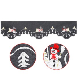 Simhomsen Embroidered Snowman Mantel Shelf Top Scarf Runner for Christmas (70 × 17 inches)