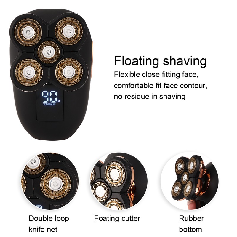 Electric Shaver Waterproof Rechargeable Beard Shaving Trimmer Hair ClipperBlack