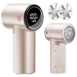 Fabric Shaver, Rechargeable Lint Shaver with Digital Display, 3-Speeds Sweater Shaver with 6-Leaf Blades, Electric Portable Lint Remover to Remove Pilling for Clothes, Furniture, Couch, Blanket