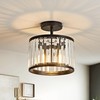 OKELI 9.8" Small Crystal Chandelier Semi Flush Mount Ceiling Light,