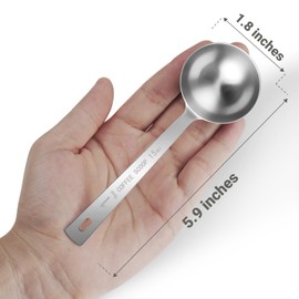 Flezoo 4Pcs Coffee Scoop Spoon - 1 Tablespoon 15ML Stainless Steel Long Handle Measuring Spoons for Ground Coffee, Loose Tea and Powder