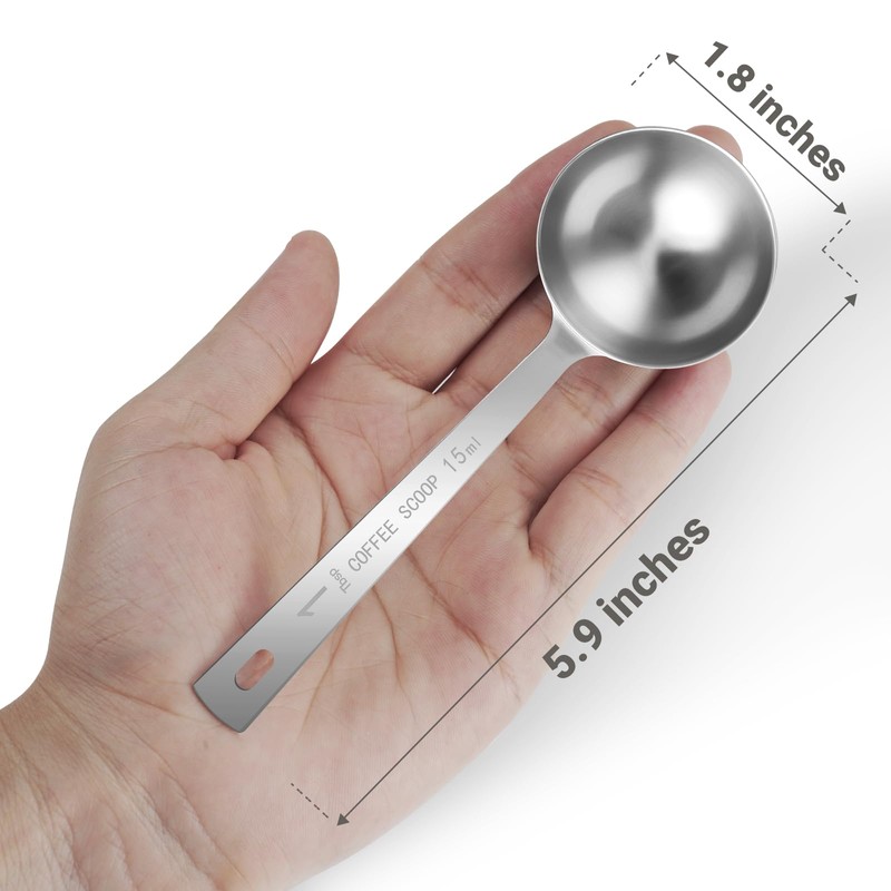 Flezoo 4Pcs Coffee Scoop Spoon - 1 Tablespoon 15ML Stainless