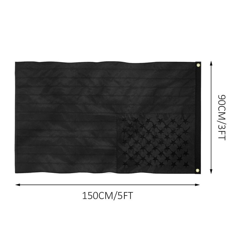 All Black American Flag 3×5 Ft Blackout Flag with Embroidered