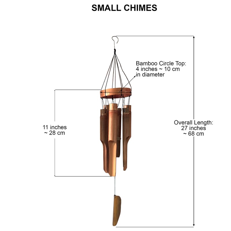 Ankinte Classic Bamboo Wind Chimes with Circle Top, Wood Wooden