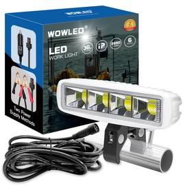 WFPOWER Clamp on Boat Spotlights, Flexible LED Spreader Marine Spotlights Waterproof, 6 inch Deck Dock Spot Light Bar for Boat Accessories Fishing T-Top Truck SUV ATV 12V