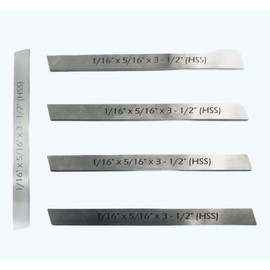 Set of 5 HSS Blades 1/16" X 5/16" X 3.5" for Lathe Parting Cut Off Holders